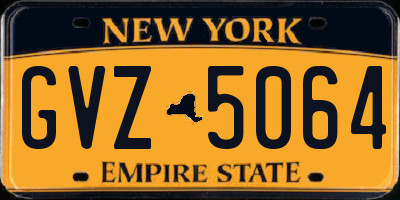 NY license plate GVZ5064