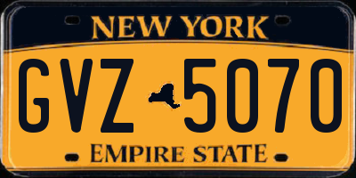 NY license plate GVZ5070