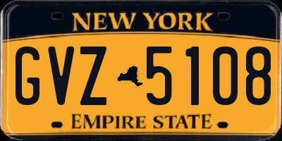 NY license plate GVZ5108