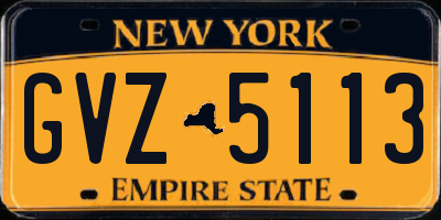 NY license plate GVZ5113