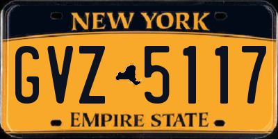 NY license plate GVZ5117