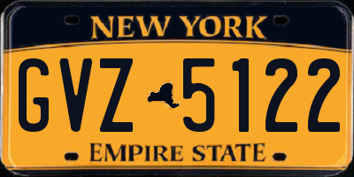 NY license plate GVZ5122