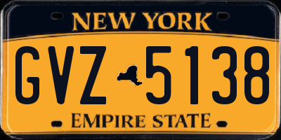 NY license plate GVZ5138