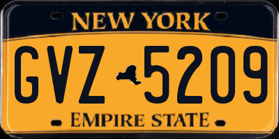 NY license plate GVZ5209