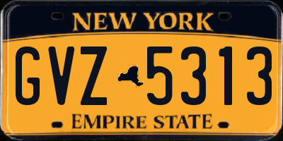 NY license plate GVZ5313