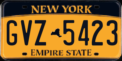 NY license plate GVZ5423