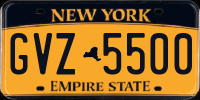 NY license plate GVZ5500