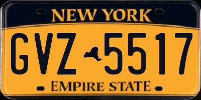 NY license plate GVZ5517