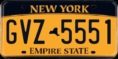 NY license plate GVZ5551