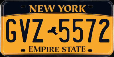 NY license plate GVZ5572