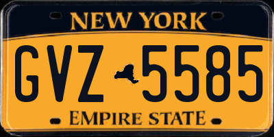 NY license plate GVZ5585