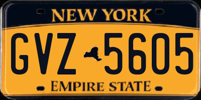 NY license plate GVZ5605