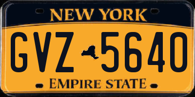 NY license plate GVZ5640