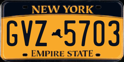 NY license plate GVZ5703