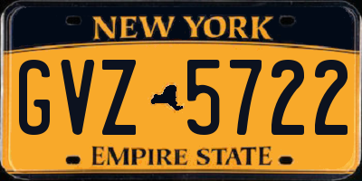 NY license plate GVZ5722