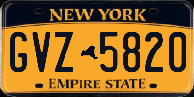 NY license plate GVZ5820
