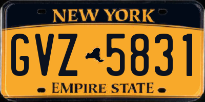 NY license plate GVZ5831