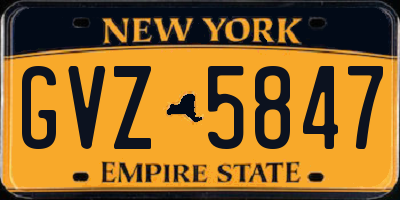 NY license plate GVZ5847