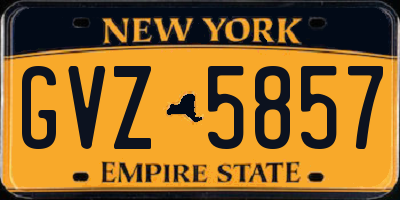 NY license plate GVZ5857