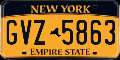 NY license plate GVZ5863