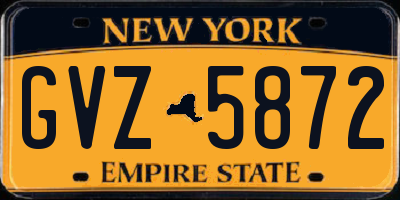 NY license plate GVZ5872