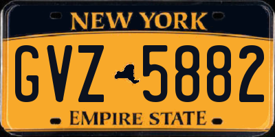 NY license plate GVZ5882