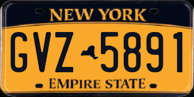 NY license plate GVZ5891