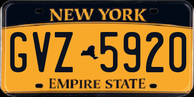 NY license plate GVZ5920