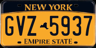 NY license plate GVZ5937