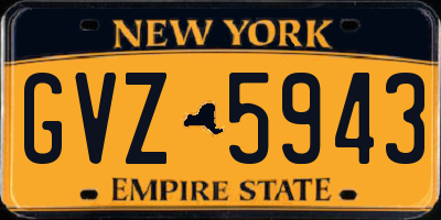 NY license plate GVZ5943