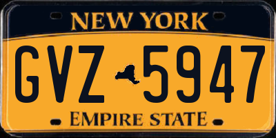 NY license plate GVZ5947