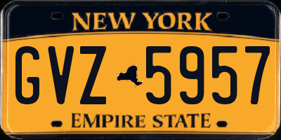 NY license plate GVZ5957