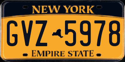 NY license plate GVZ5978