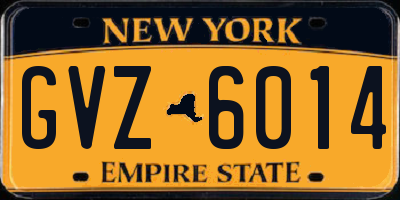 NY license plate GVZ6014