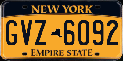 NY license plate GVZ6092