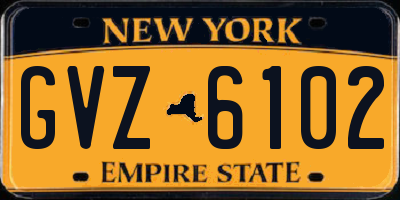 NY license plate GVZ6102