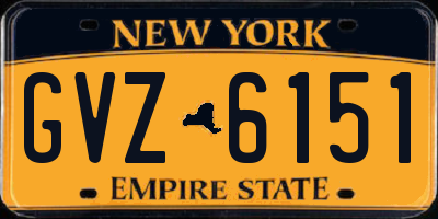 NY license plate GVZ6151