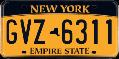 NY license plate GVZ6311