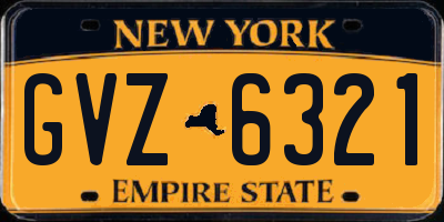 NY license plate GVZ6321
