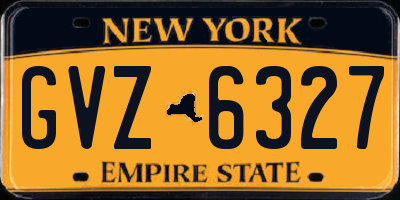 NY license plate GVZ6327