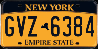 NY license plate GVZ6384