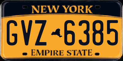NY license plate GVZ6385