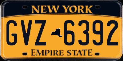 NY license plate GVZ6392