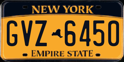 NY license plate GVZ6450