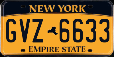 NY license plate GVZ6633