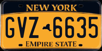 NY license plate GVZ6635
