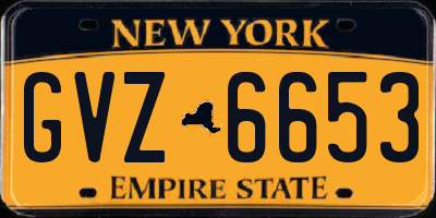 NY license plate GVZ6653