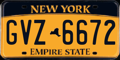 NY license plate GVZ6672