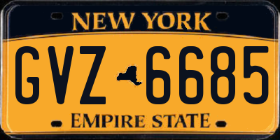 NY license plate GVZ6685