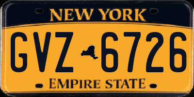 NY license plate GVZ6726
